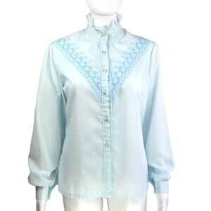 Vintage Rhapsody Eyelet Embroidery Blouse Size Medium
